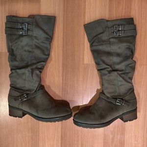 White Mountain Gray Knee High Boots